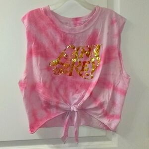 Lana Del Rey Pink Coquette Tie-Dye Custom Red Lolita Holographic Band Tee OOAK ✨